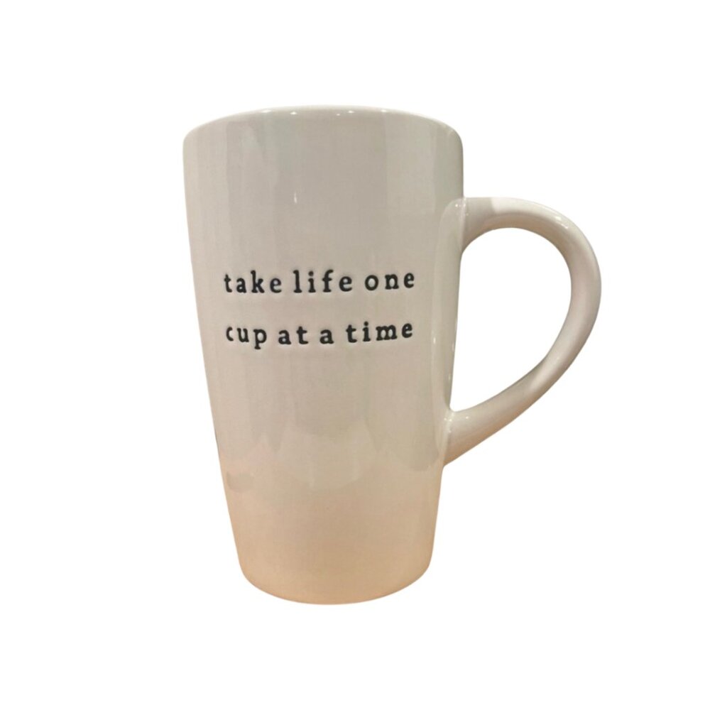 NWOT Pottery Barn Take Life One Cup at a Time Mug